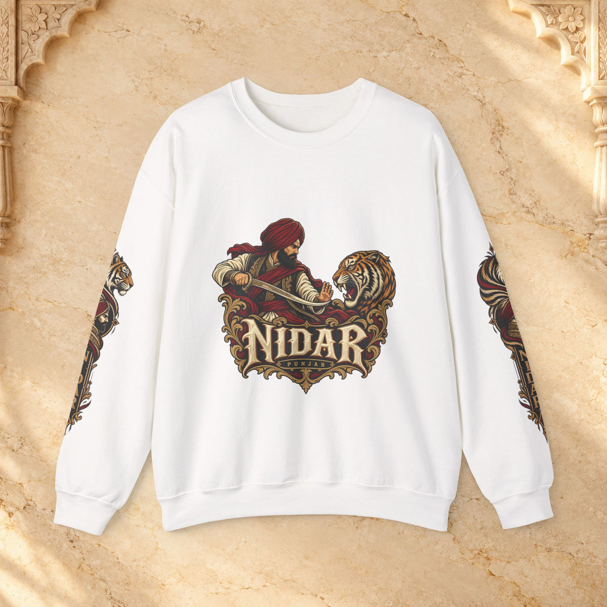 Product gallery view 3 of Nidar Courage Does Not Bow Graphic Sweatshirt