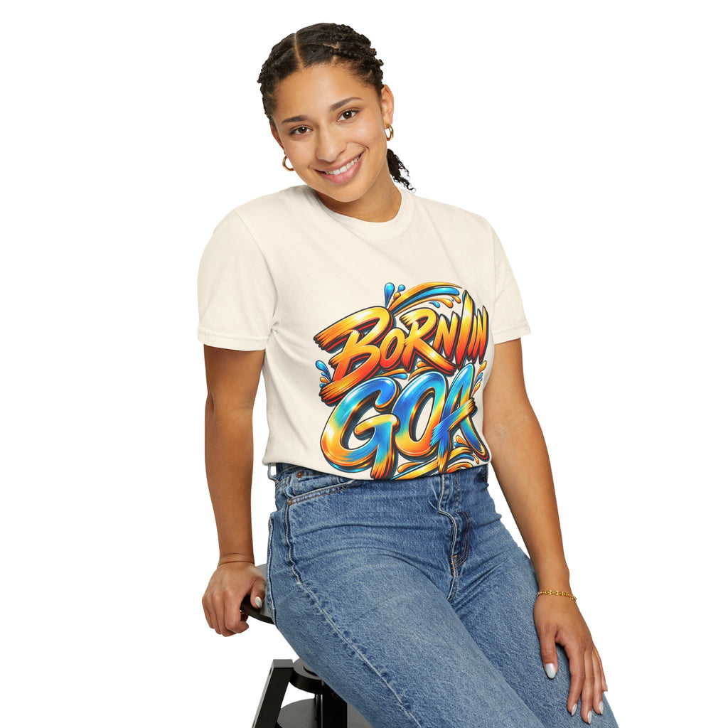 Born in Goa Graphic Tee | Garment-Dyed Cotton T-Shirt