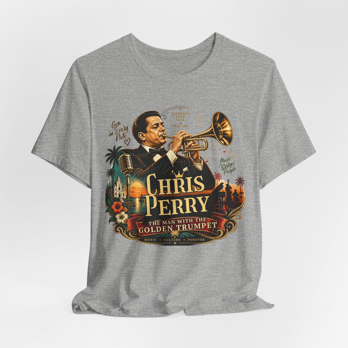 Chris Perry Golden Trumpet Graphic T-Shirt | Goan Music