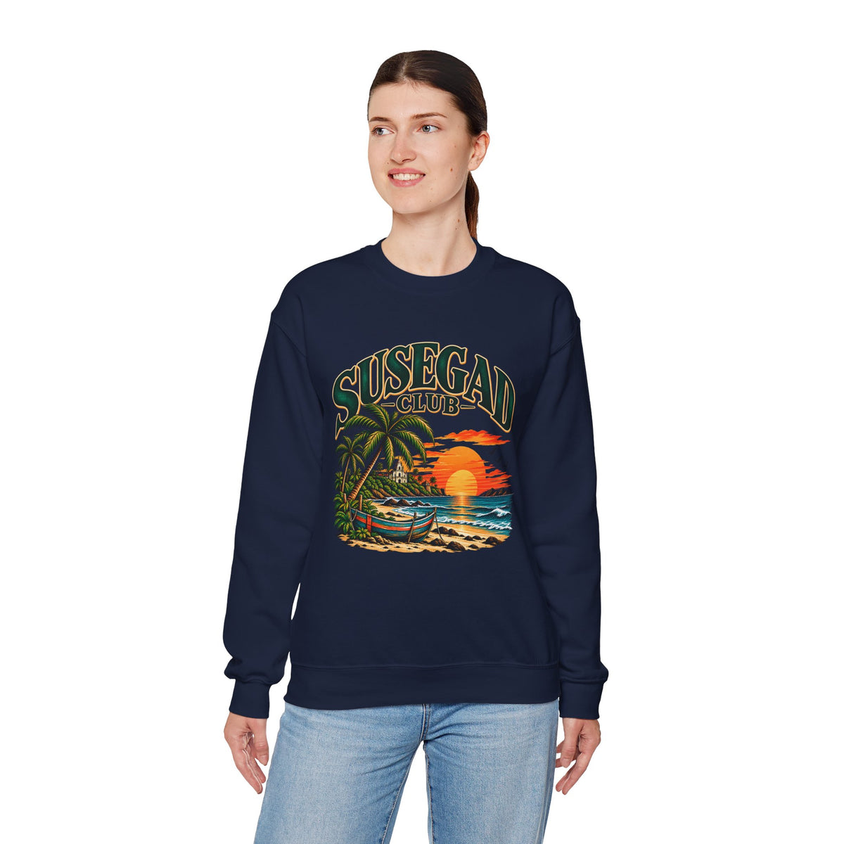 Susegad Club Tropical Sunset Crewneck Sweatshirt