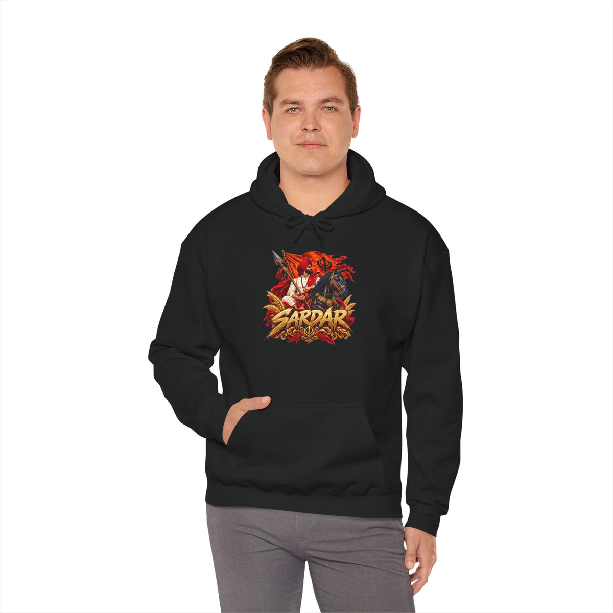 Sardar Retro Fighter Graphic Hoodie | Punjabi Heritage Pullover