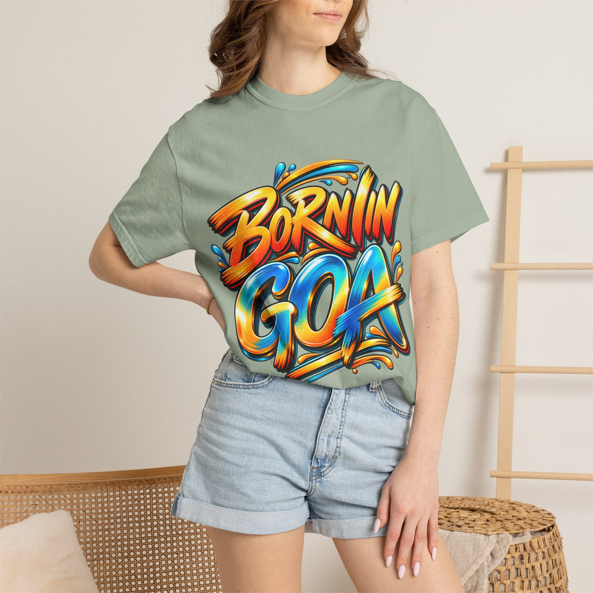 Born in Goa Graphic Tee | Garment-Dyed Cotton T-Shirt