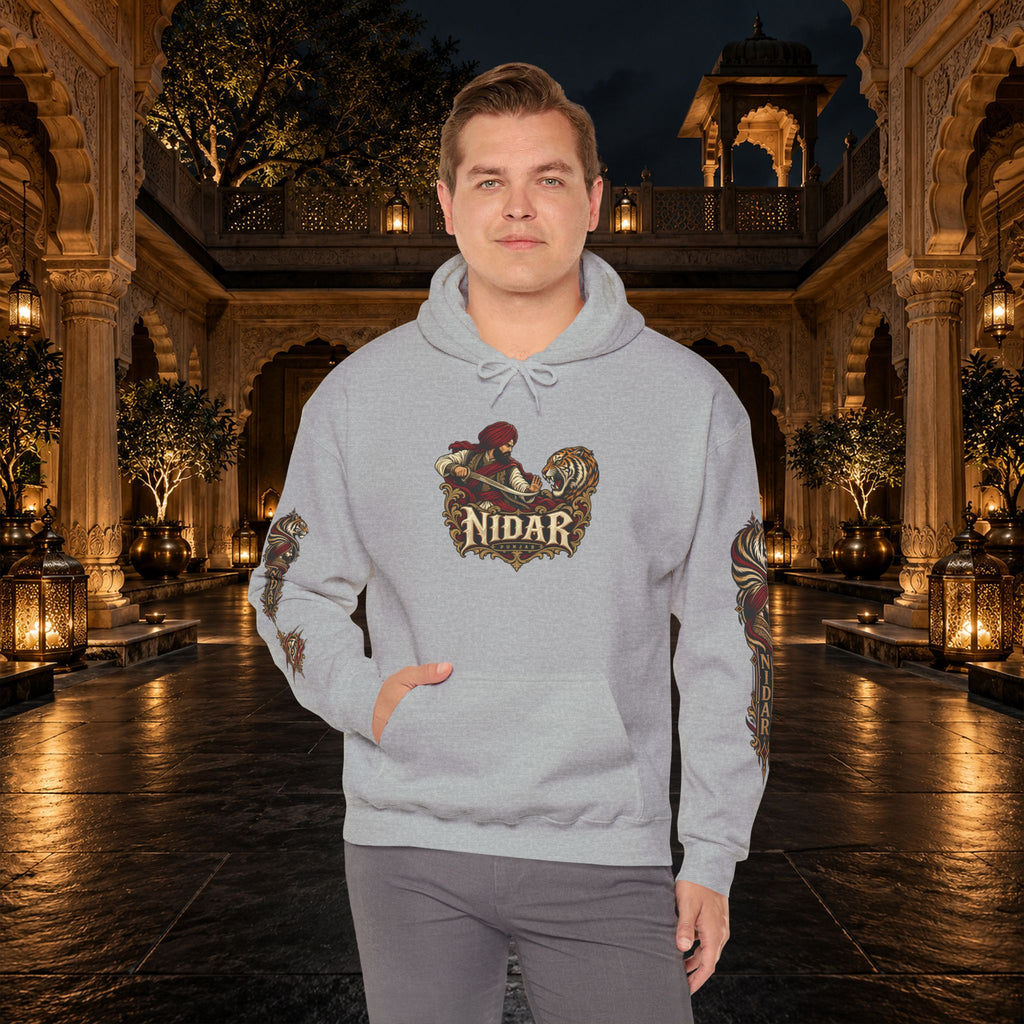 NIDAR Tiger and Bear Graphic Hoodie