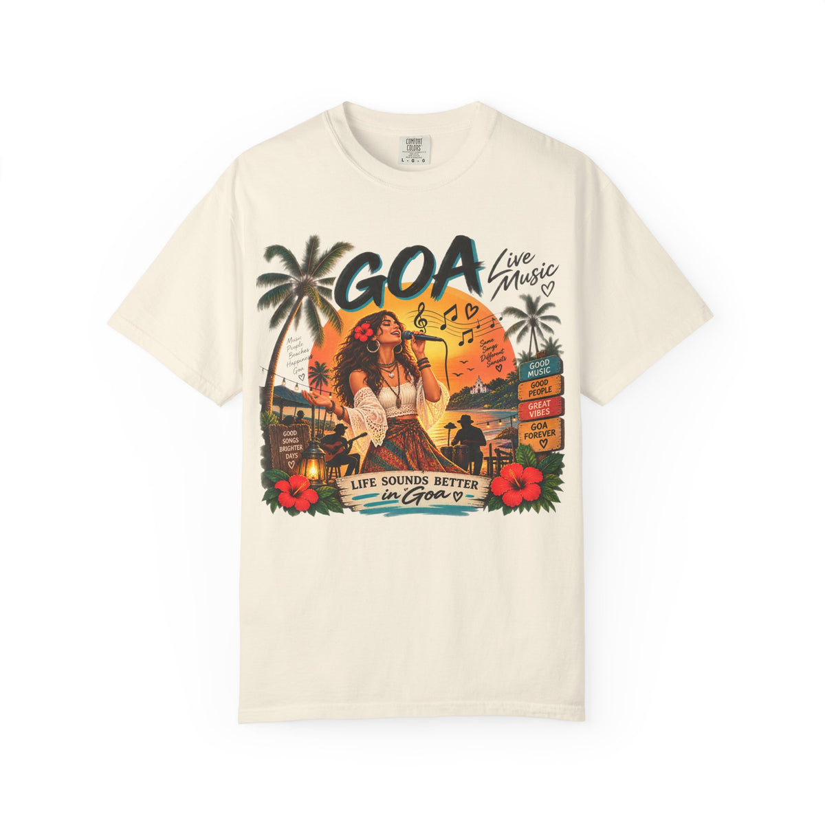 Additional view of Born in Goa Garment-Dyed T-Shirt — Goan Heritage (2)