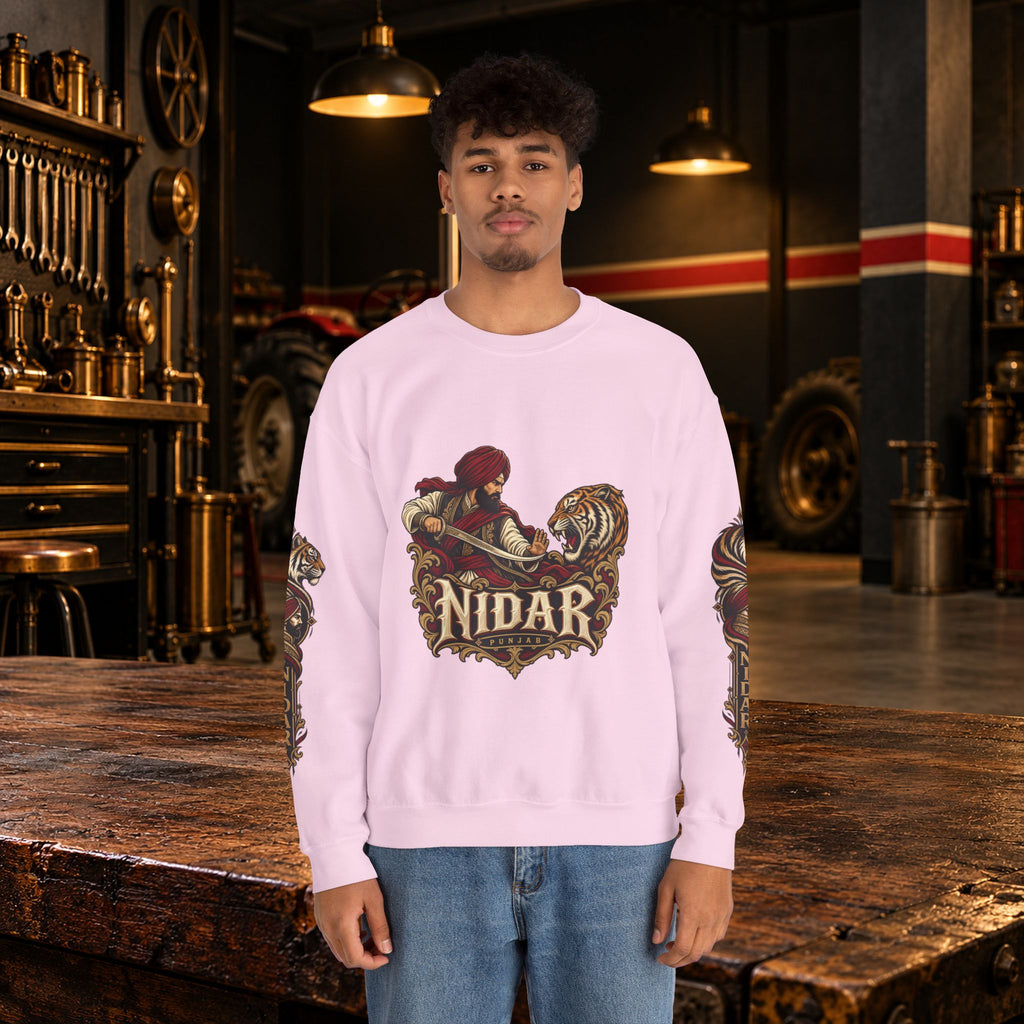 Nidar Courage Does Not Bow Graphic Sweatshirt