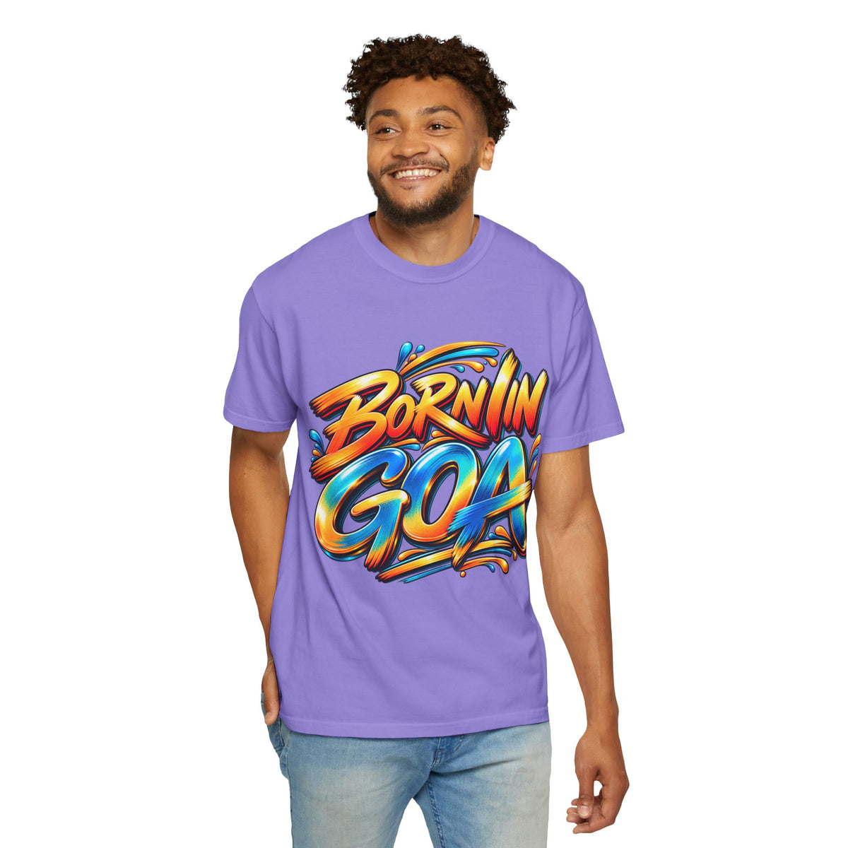 Born in Goa Graphic Tee | Garment-Dyed Cotton T-Shirt