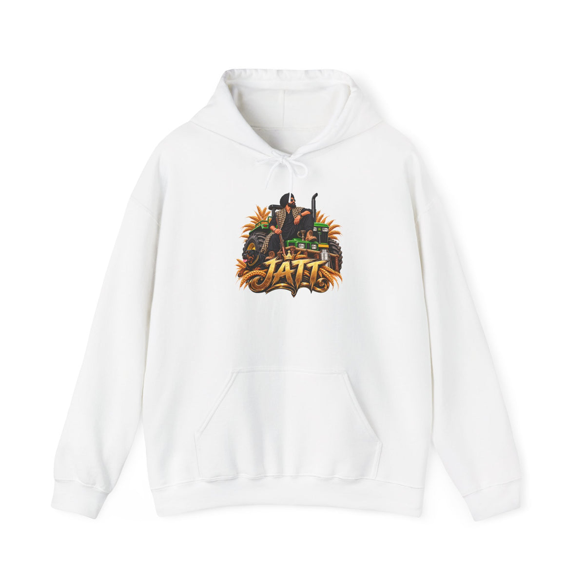 Additional view of Jatt Tractor Hoodie — Punjabi Farm Heritage Sweatshirt (3)