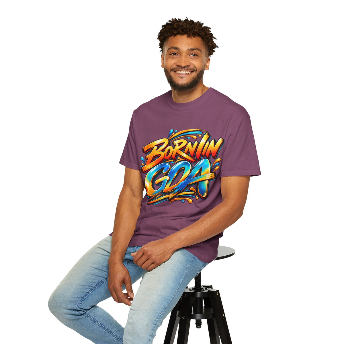 Born in Goa Graphic Tee | Garment-Dyed Cotton T-Shirt