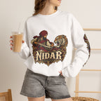 Nidar Courage Does Not Bow Warrior Tiger Crewneck Sweatshirt