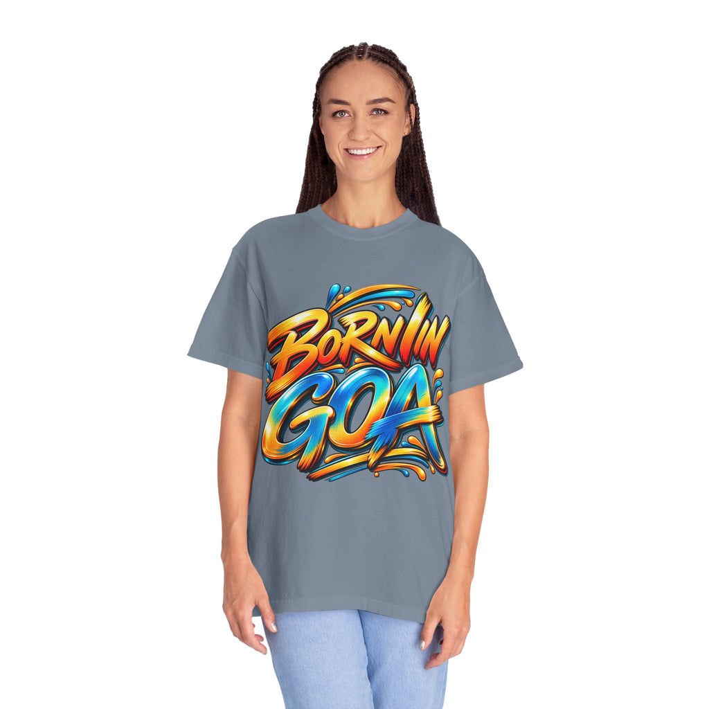 Born in Goa Graphic Tee | Garment-Dyed Cotton T-Shirt