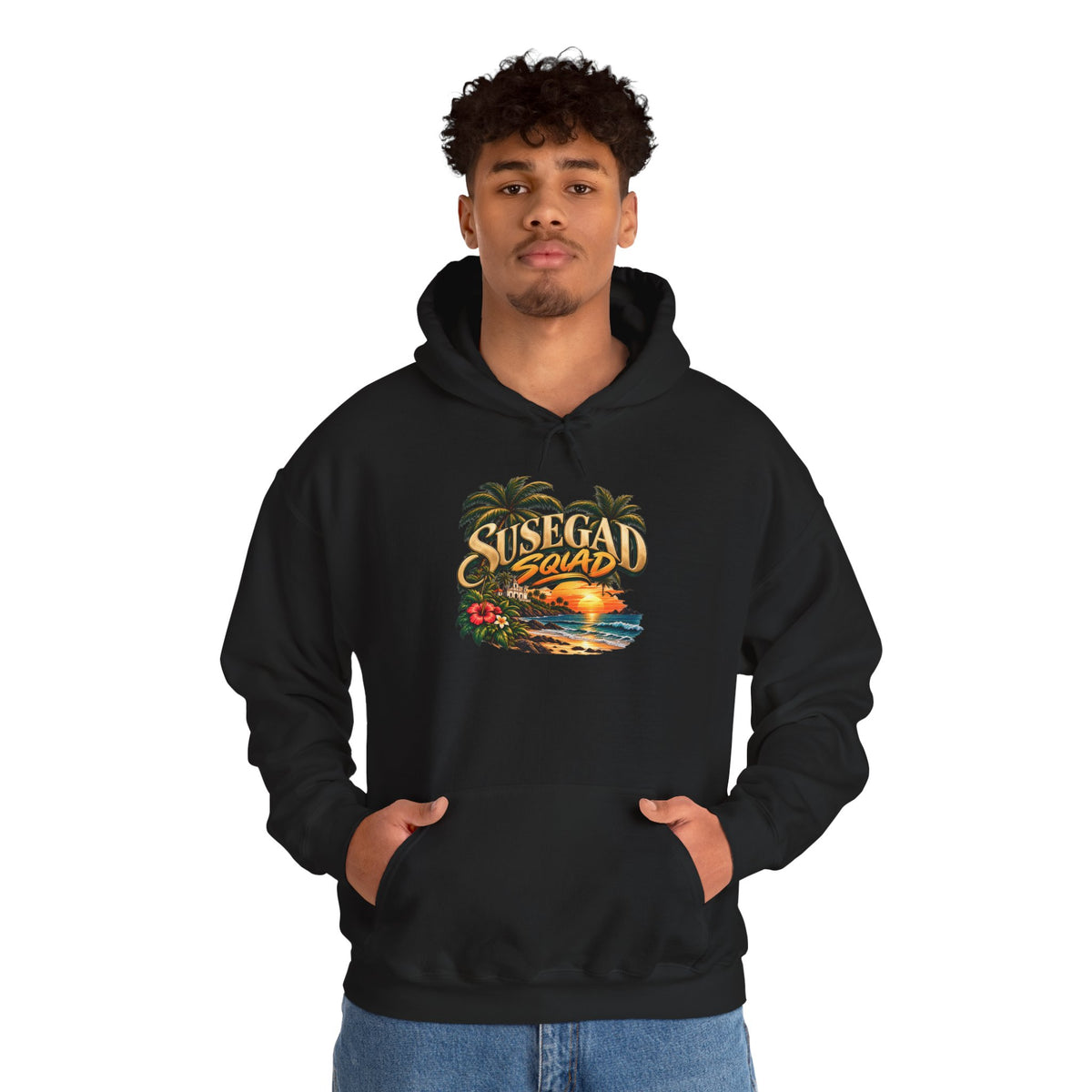 Susegad Squad Hoodie | Tropical Goan Sunset Graphic