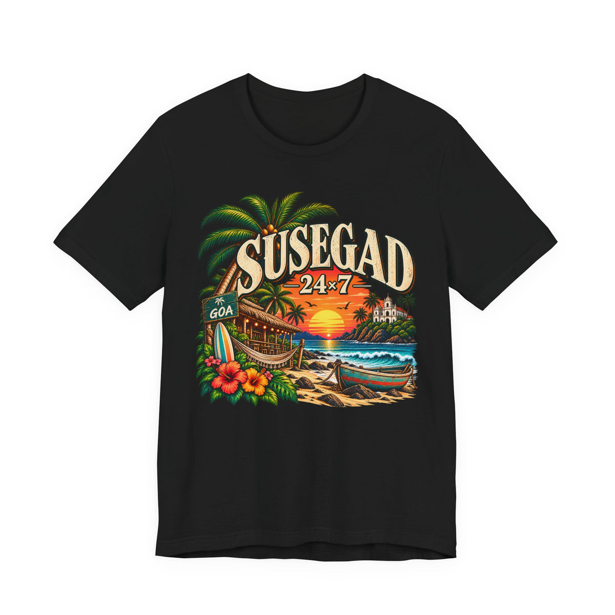 Additional view of Susegad 24x7 Goa Sunset Jersey T-Shirt (2)
