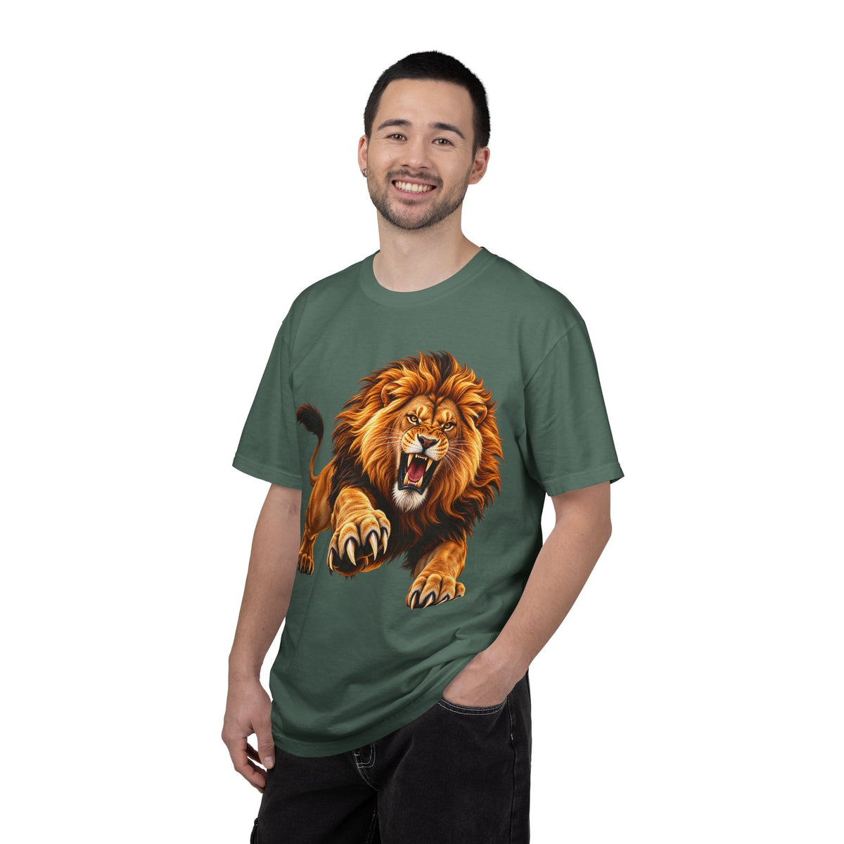 Roaring Lion Graphic T-Shirt — Bold Vintage Animal Tee
