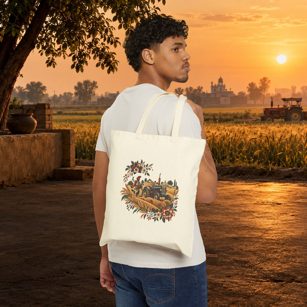 Bohemian Floral Mandala Canvas Tote Bag