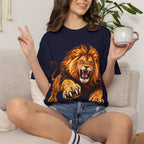 Roaring Lion Graphic T-Shirt — Bold Vintage Animal Tee