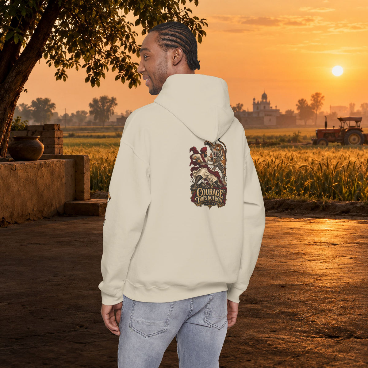 NIDAR Tiger and Bear Graphic Hoodie