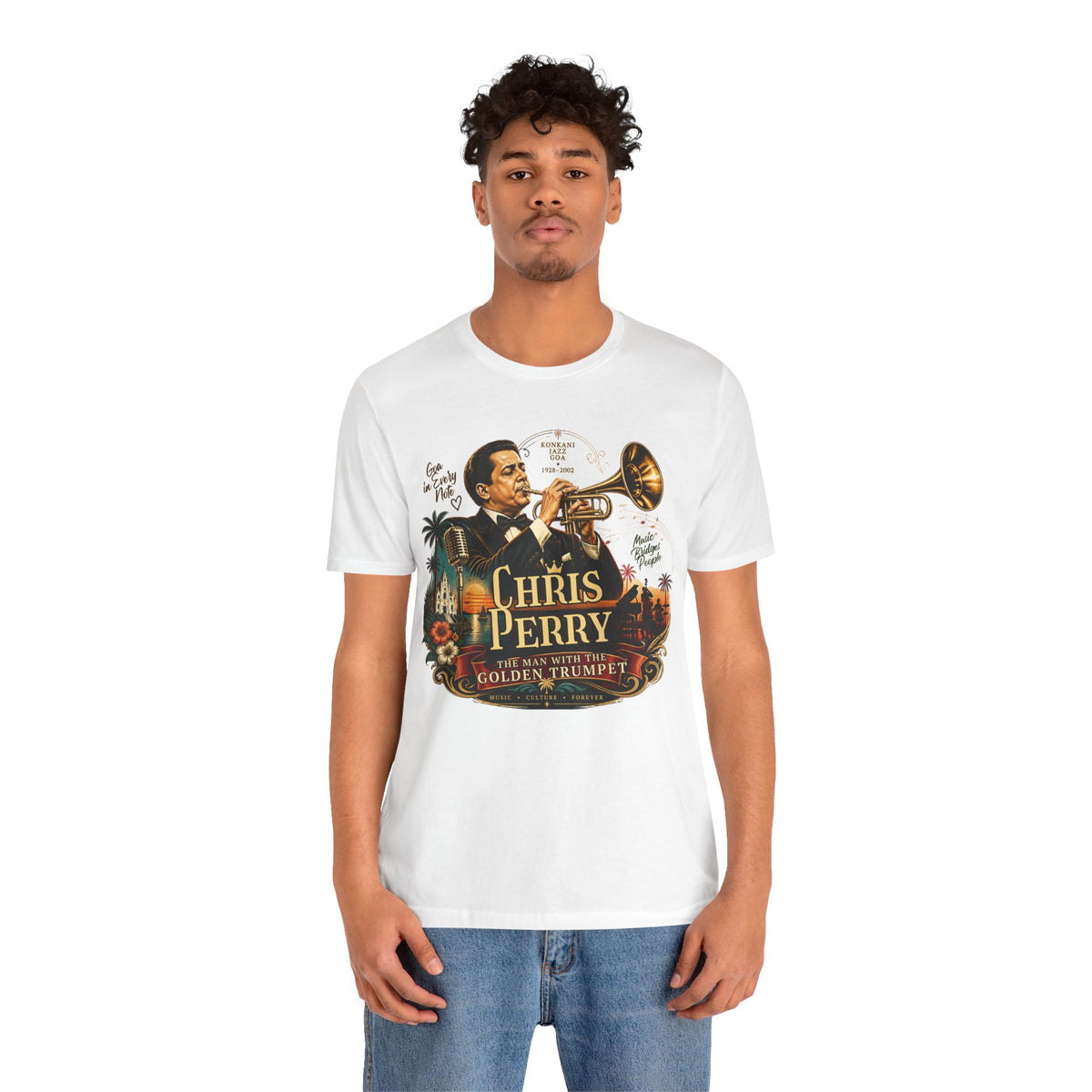 Chris Perry Golden Trumpet Graphic T-Shirt | Goan Music