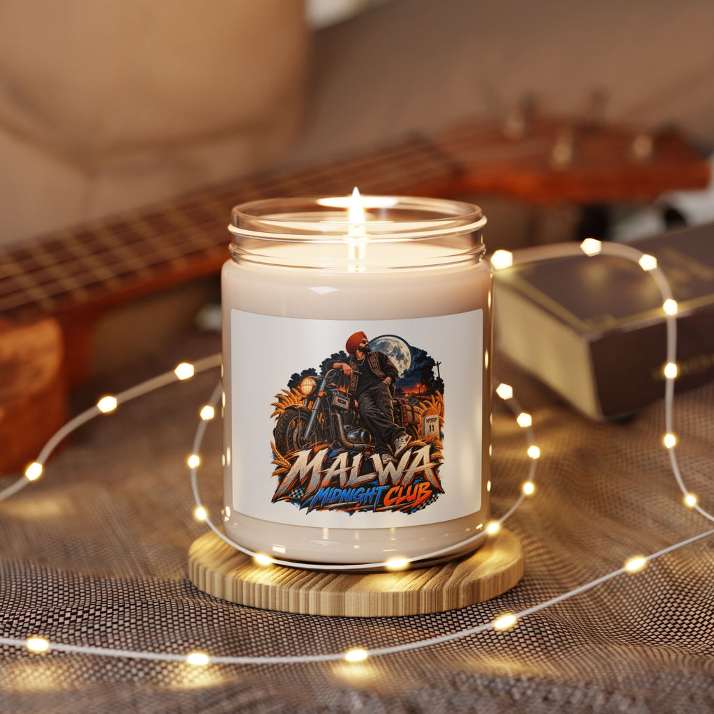 Malwa Midnight Ride 9oz Soy Candle | Motorcycle Art