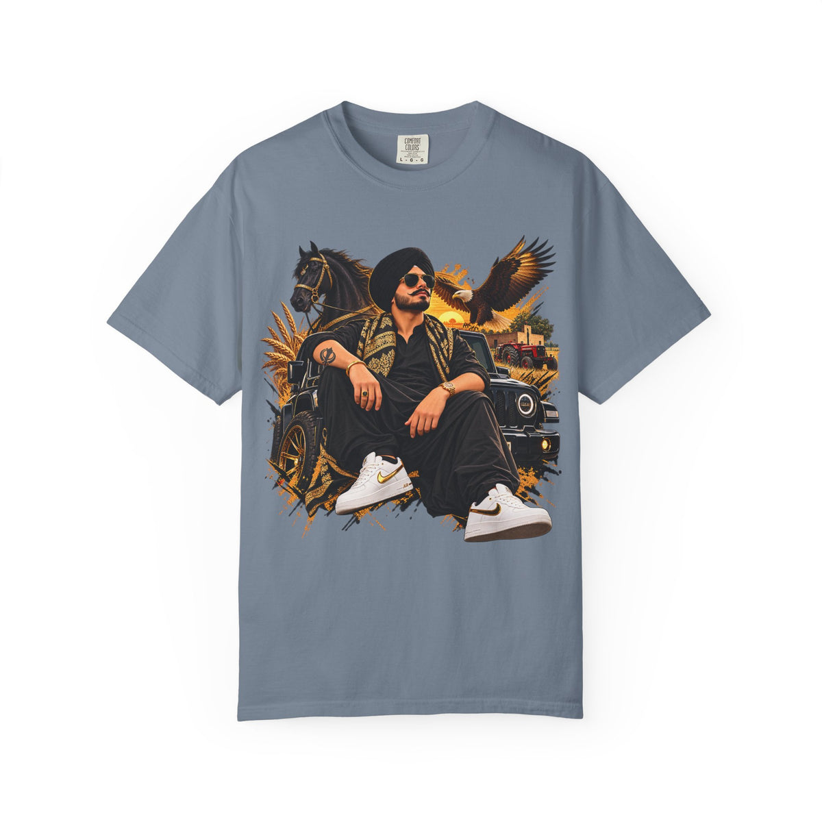 Rugged Western Vibes T-Shirt | Cowboy, Horse & Eagle