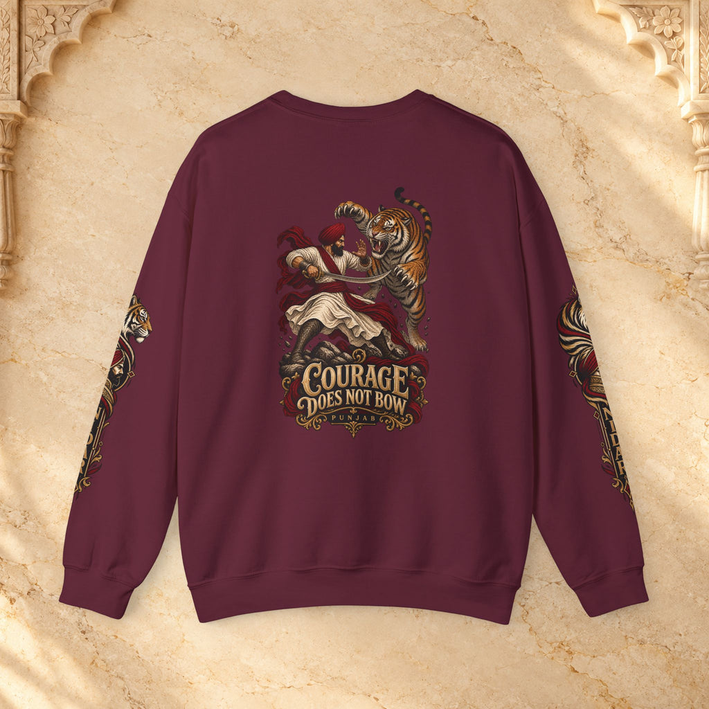 Nidar Courage Does Not Bow Graphic Sweatshirt
