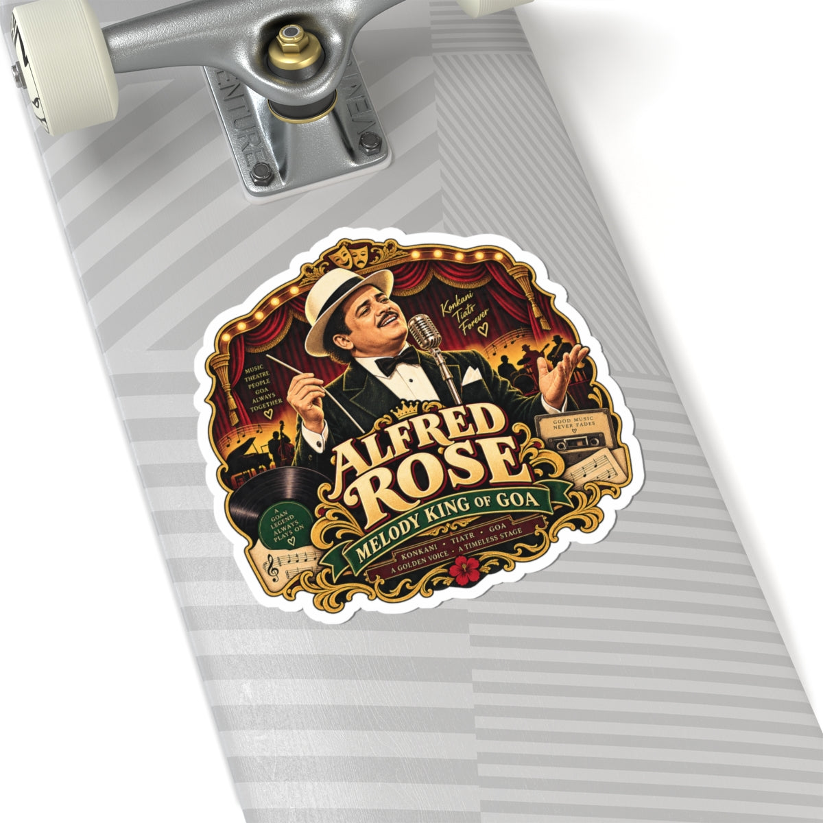 Alfred Rose Vintage Singer Sticker — Melody King of Goa Kiss-Cut Decal