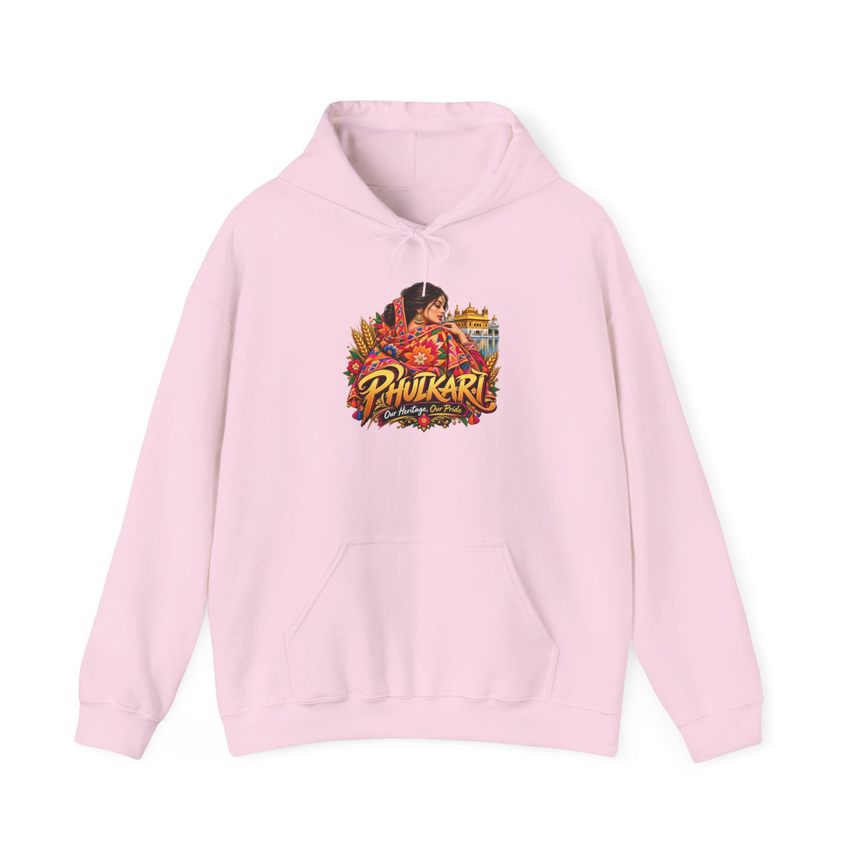 Phulkari Heritage Graphic Hoodie | Floral Punjabi Sweatshirt