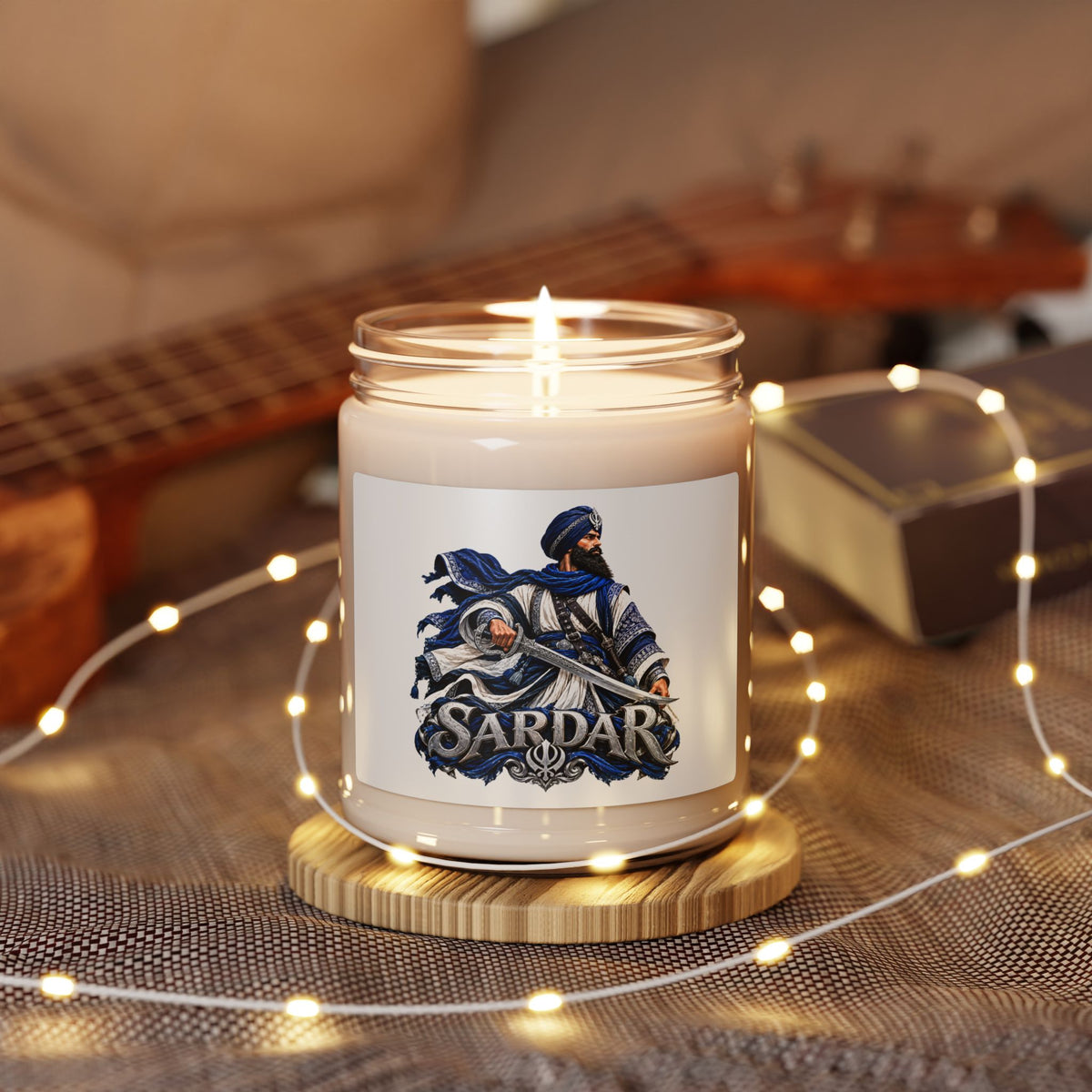 Sardar Warrior Graphic 9oz Soy Candle | Punjabi-Inspired