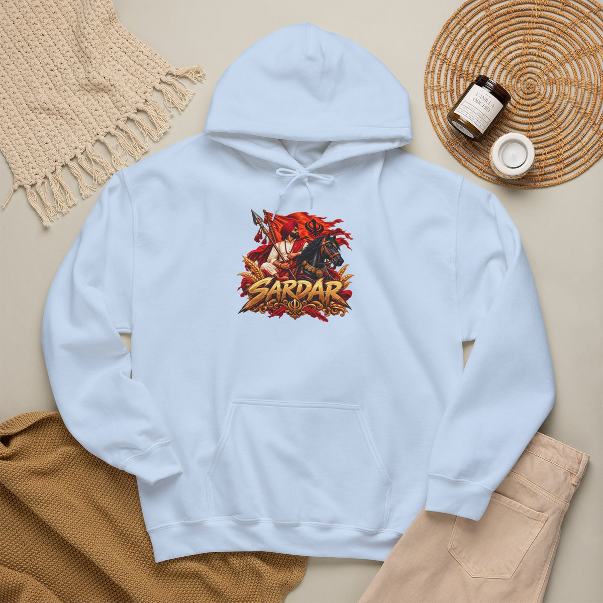 Sardar Retro Fighter Graphic Hoodie | Punjabi Heritage Pullover