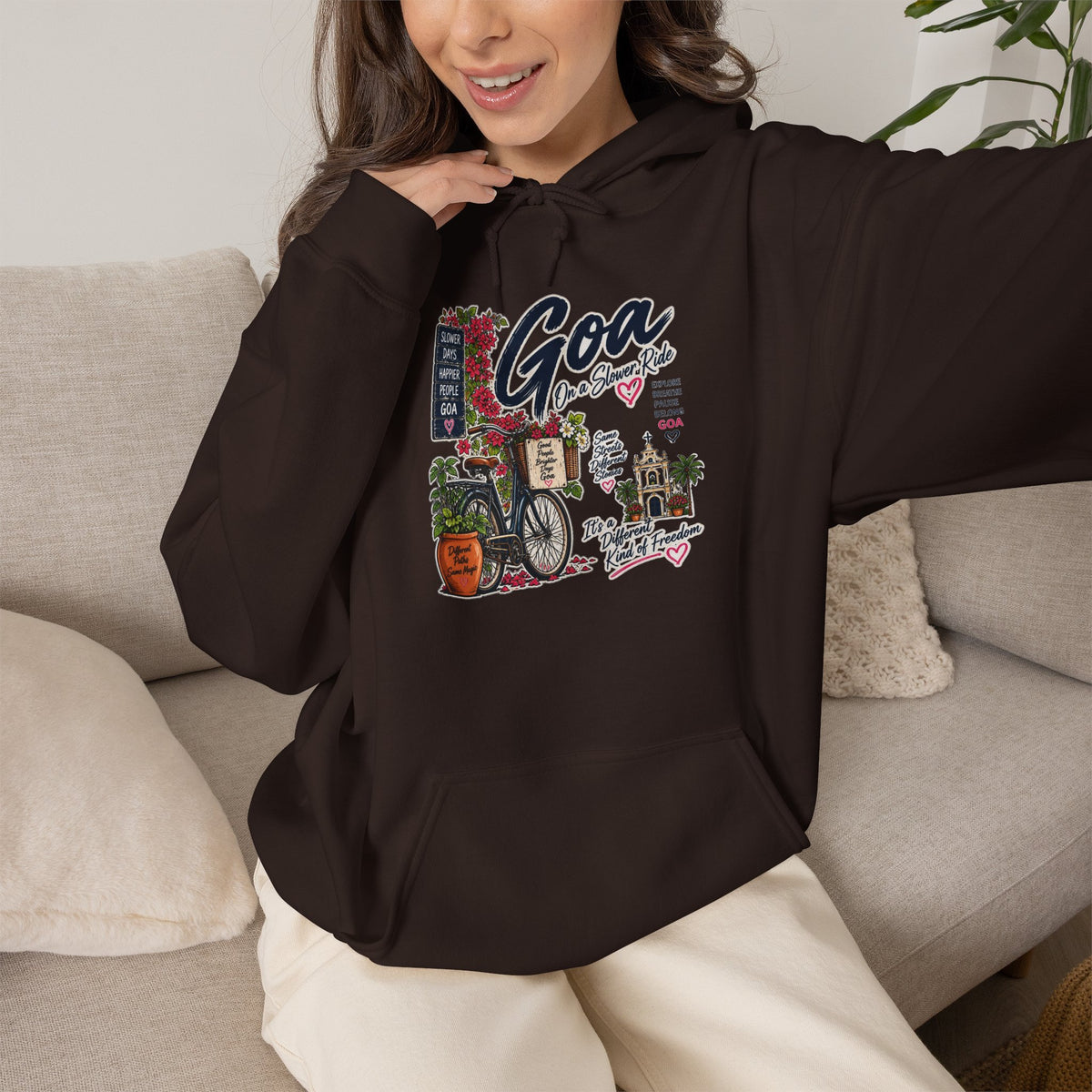 Goa On a Slow Ride Heavy Blend Hoodie — product image 6