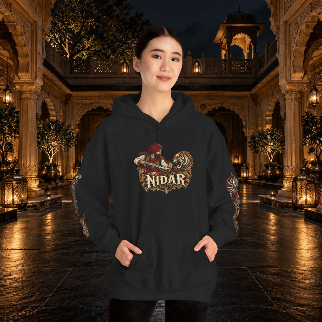 NIDAR Tiger and Bear Graphic Hoodie