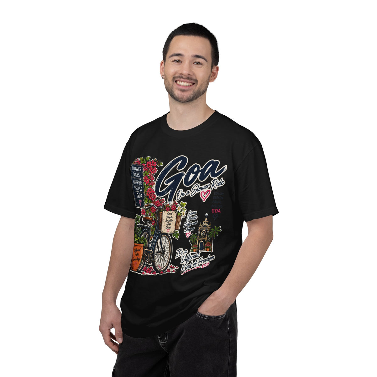 Goa On a Slow Ride Garment-Dyed T-Shirt | Bicycle Art