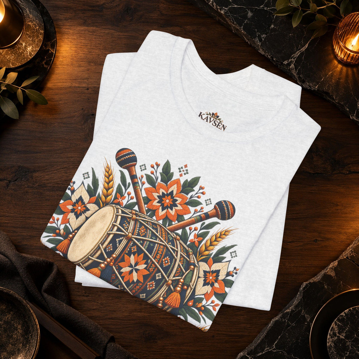 Boho Folk Drum Mandala T-Shirt
