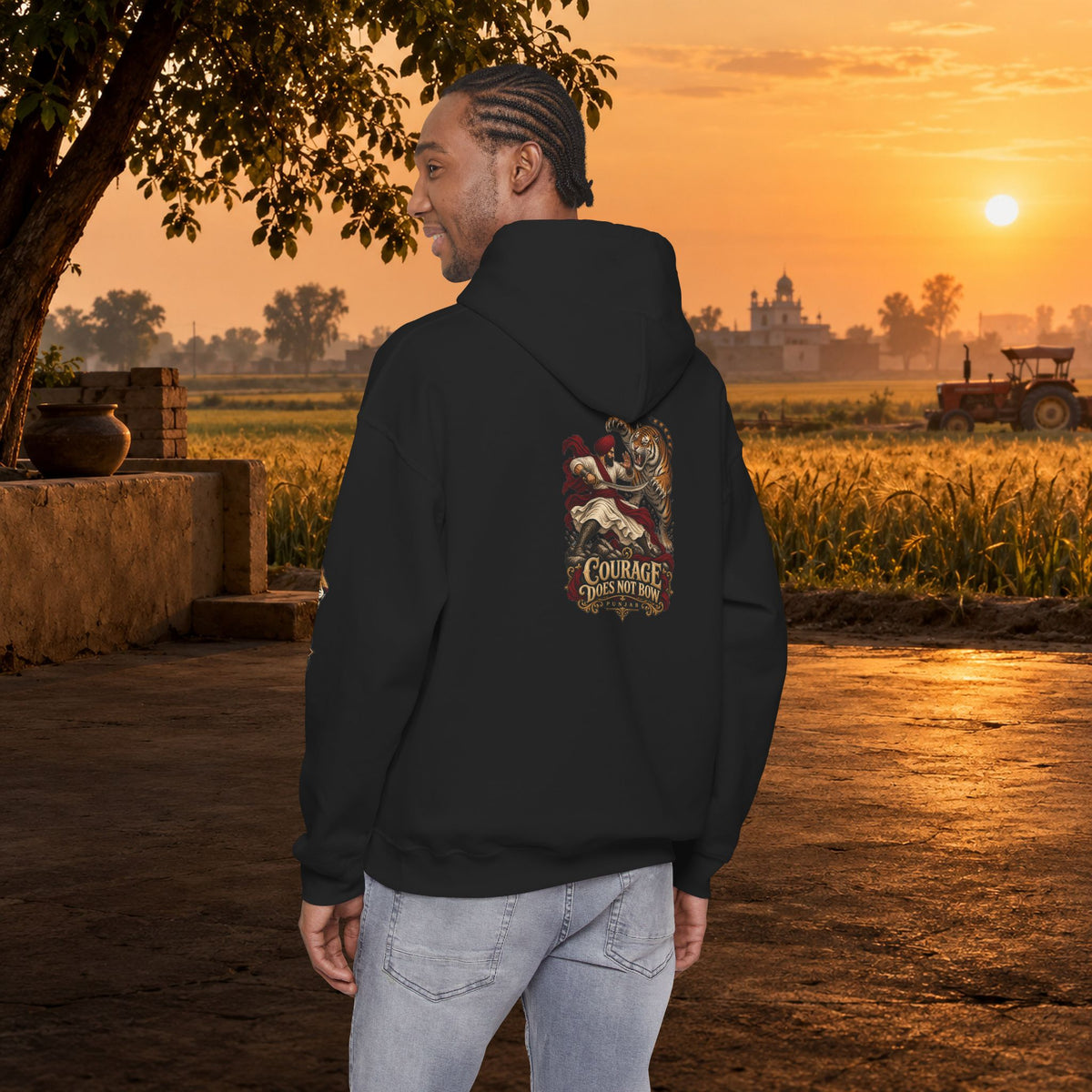 NIDAR Tiger and Bear Graphic Hoodie