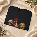 Nidar Courage Does Not Bow Warrior Tiger Crewneck Sweatshirt