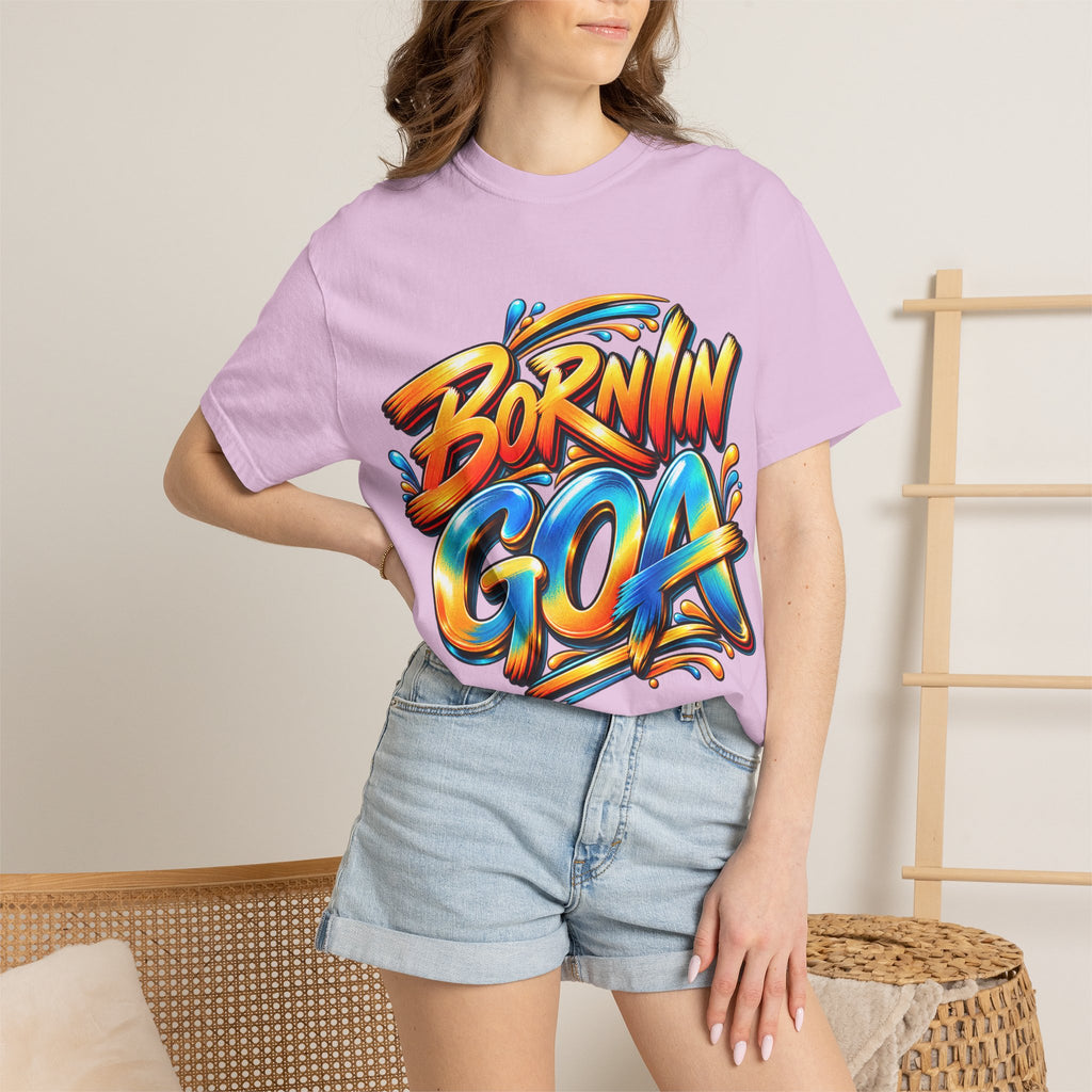 Born in Goa Graphic Tee | Garment-Dyed Cotton T-Shirt