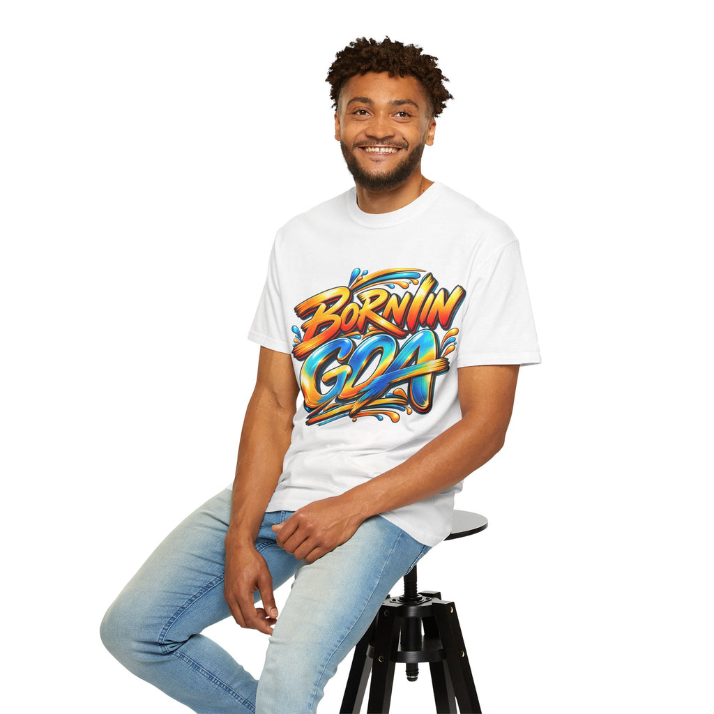 Born in Goa Graphic Tee | Garment-Dyed Cotton T-Shirt