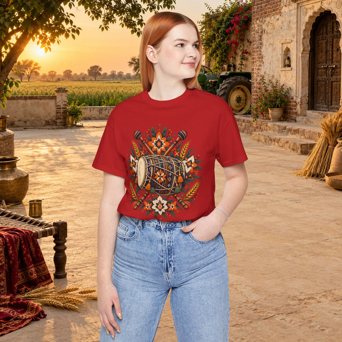 Boho Folk Drum Mandala T-Shirt