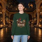 Nidar Courage Does Not Bow Warrior Tiger Crewneck Sweatshirt