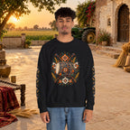 Boho Folk Drum Sweatshirt – Tribal Music Festival Crewneck