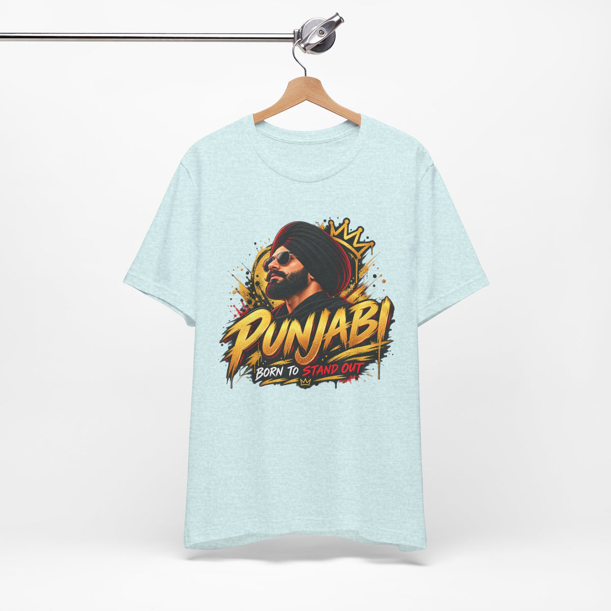 Punjabi Born to Stand Out Graphic T-Shirt | Turban Portrait Tee