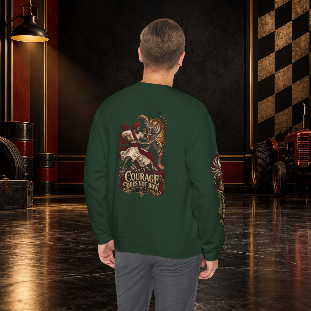 Nidar Courage Does Not Bow Graphic Sweatshirt