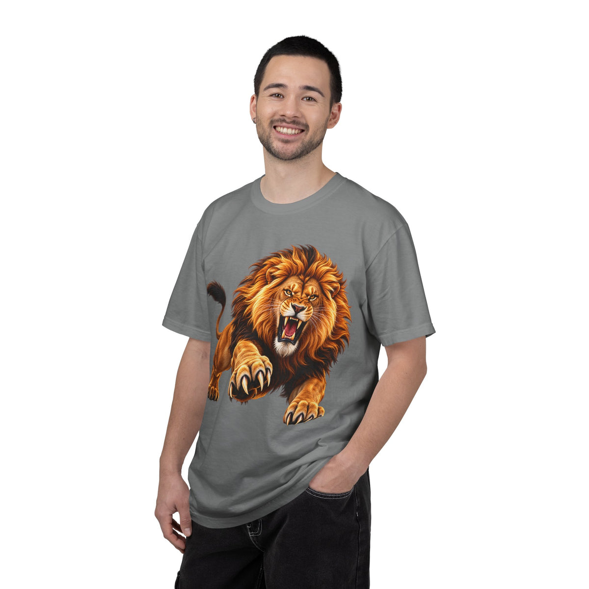 Roaring Lion Graphic T-Shirt — Bold Vintage Animal Tee