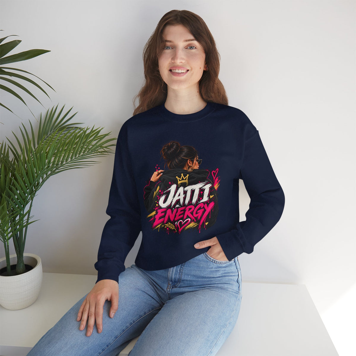 Jatti Energy Punjabi Graphic Crewneck Sweatshirt