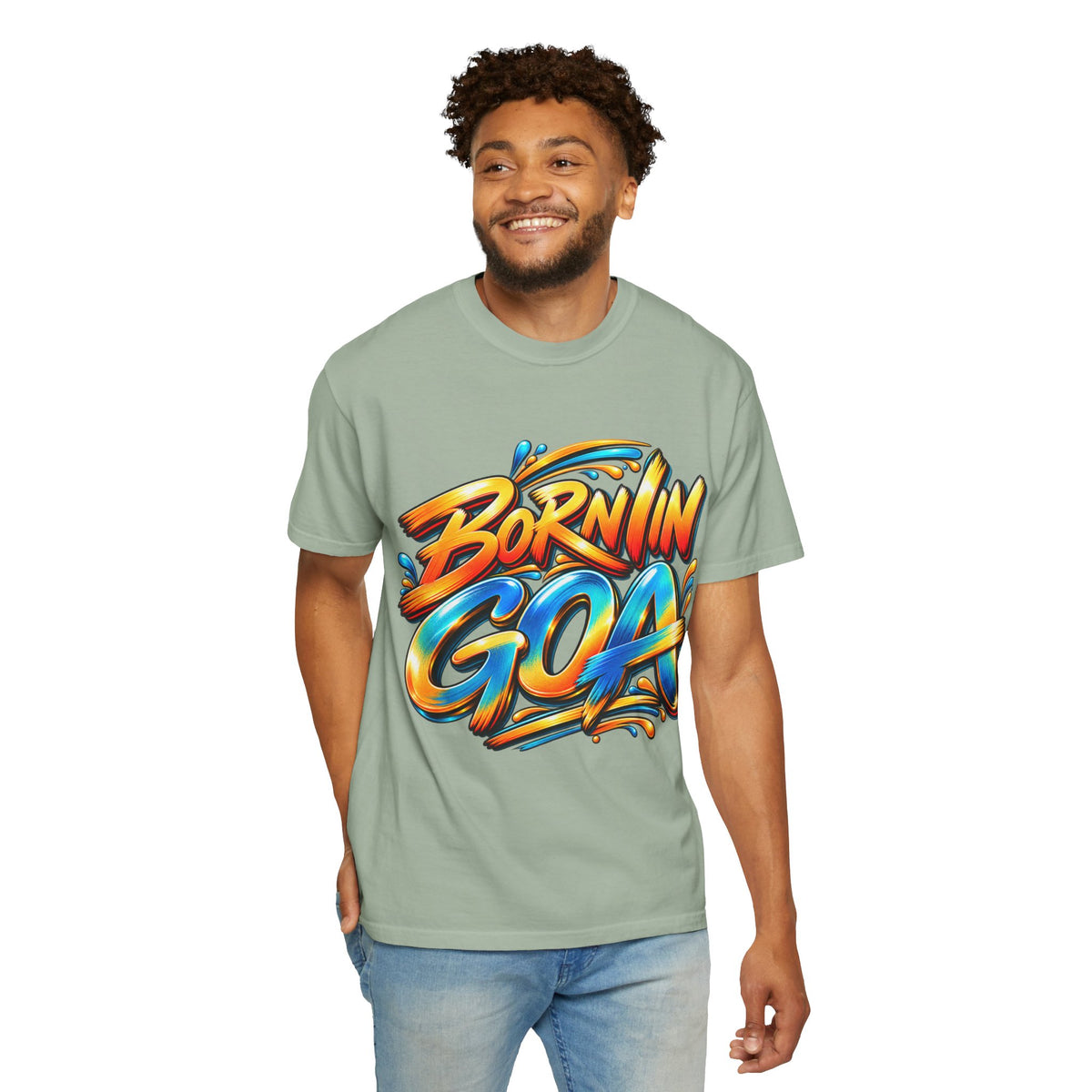 Born in Goa Graphic Tee | Garment-Dyed Cotton T-Shirt