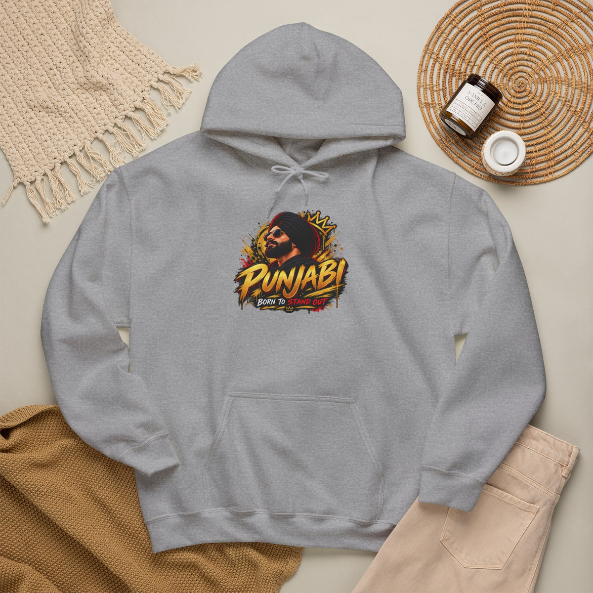 Punjabi Pride Graphic Hoodie | Illustrated Heritage Pullover