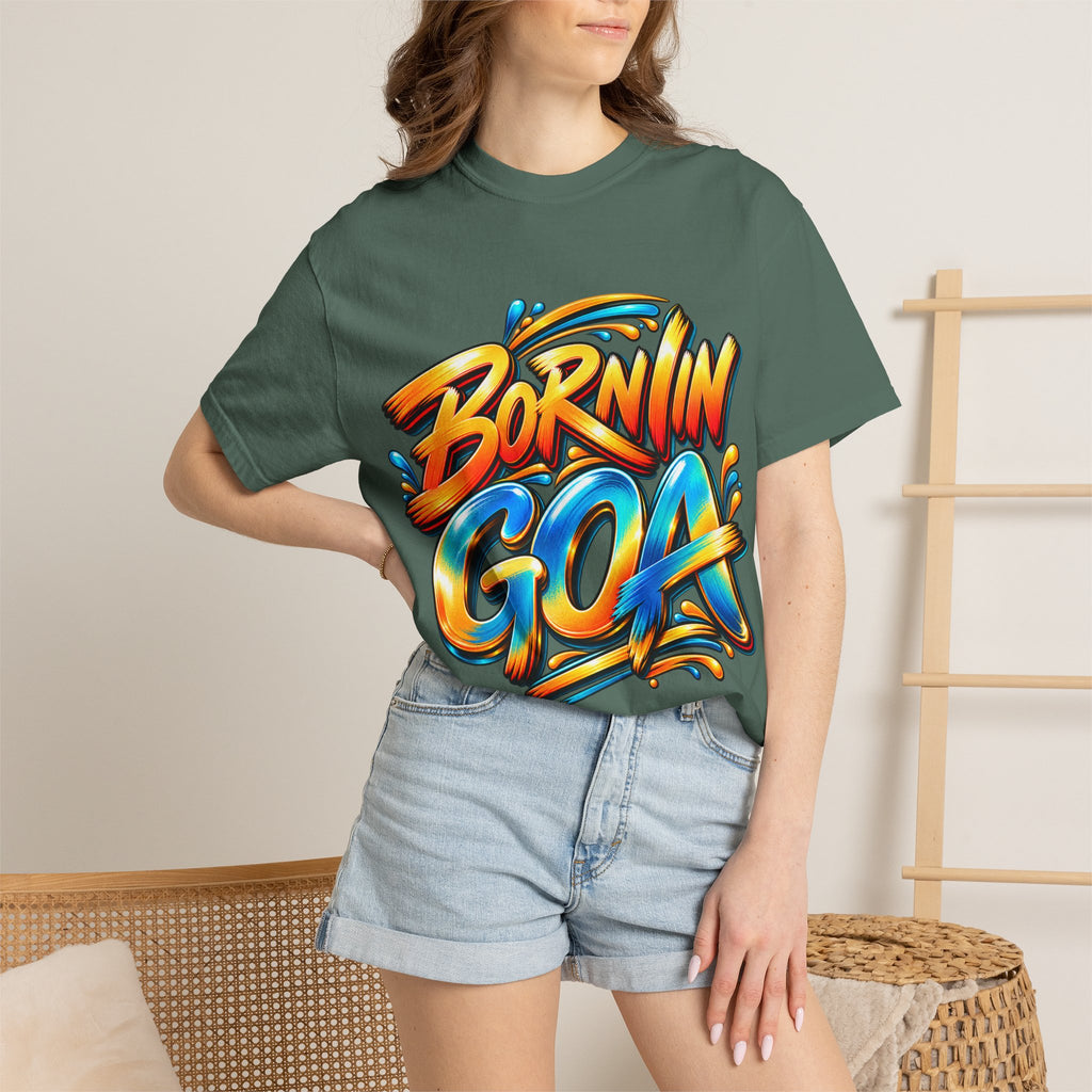 Born in Goa Graphic Tee | Garment-Dyed Cotton T-Shirt