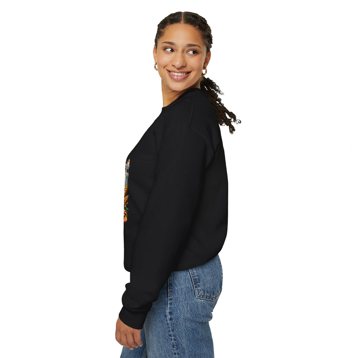 Phulkari-Inspired Floral Crewneck Sweatshirt | Punjabi Art
