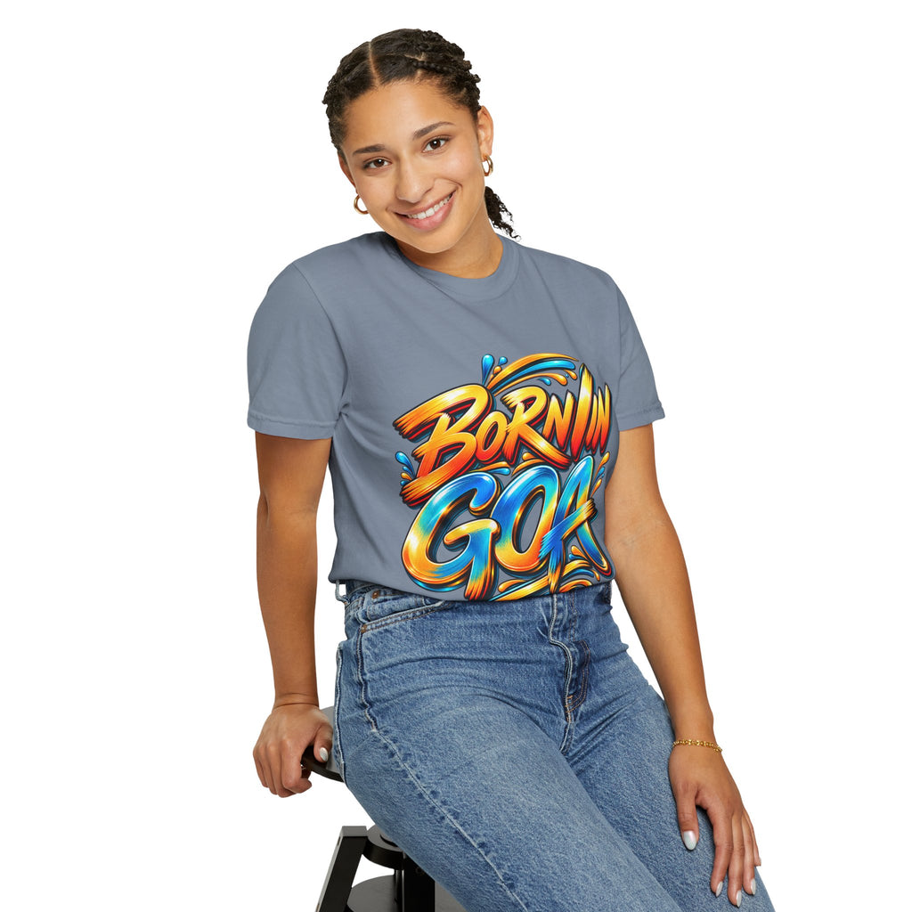Born in Goa Graphic Tee | Garment-Dyed Cotton T-Shirt