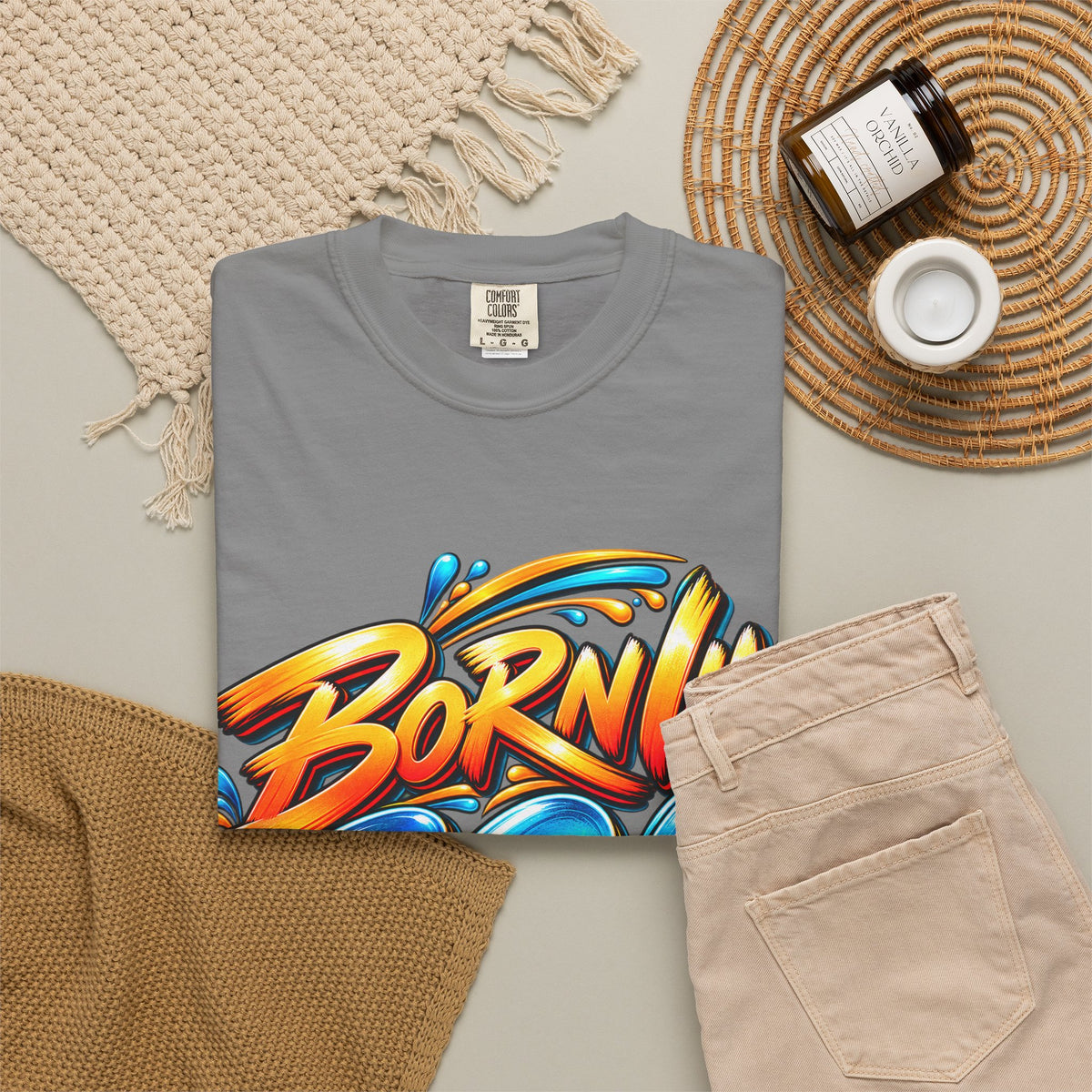 Born in Goa Graphic Tee | Garment-Dyed Cotton T-Shirt