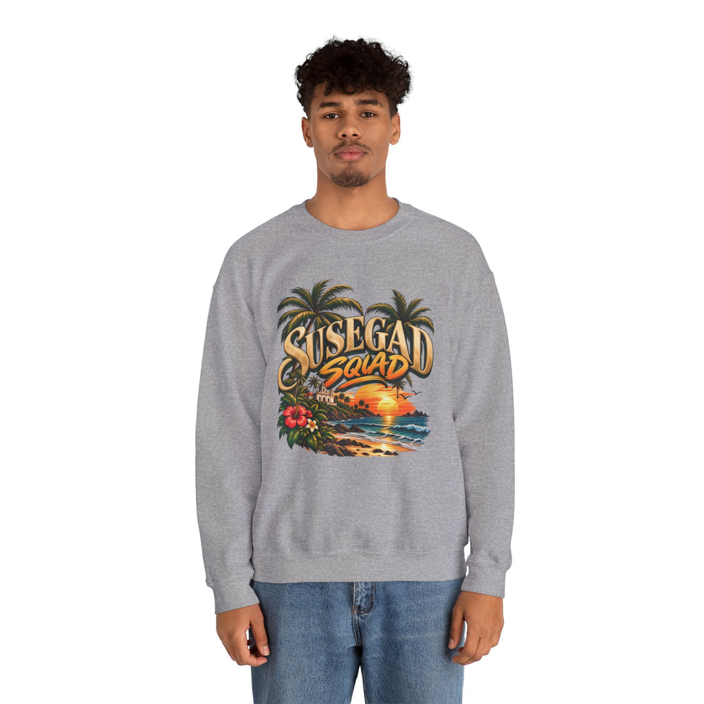 Susegad Squad Tropical Sunset Crewneck Sweatshirt